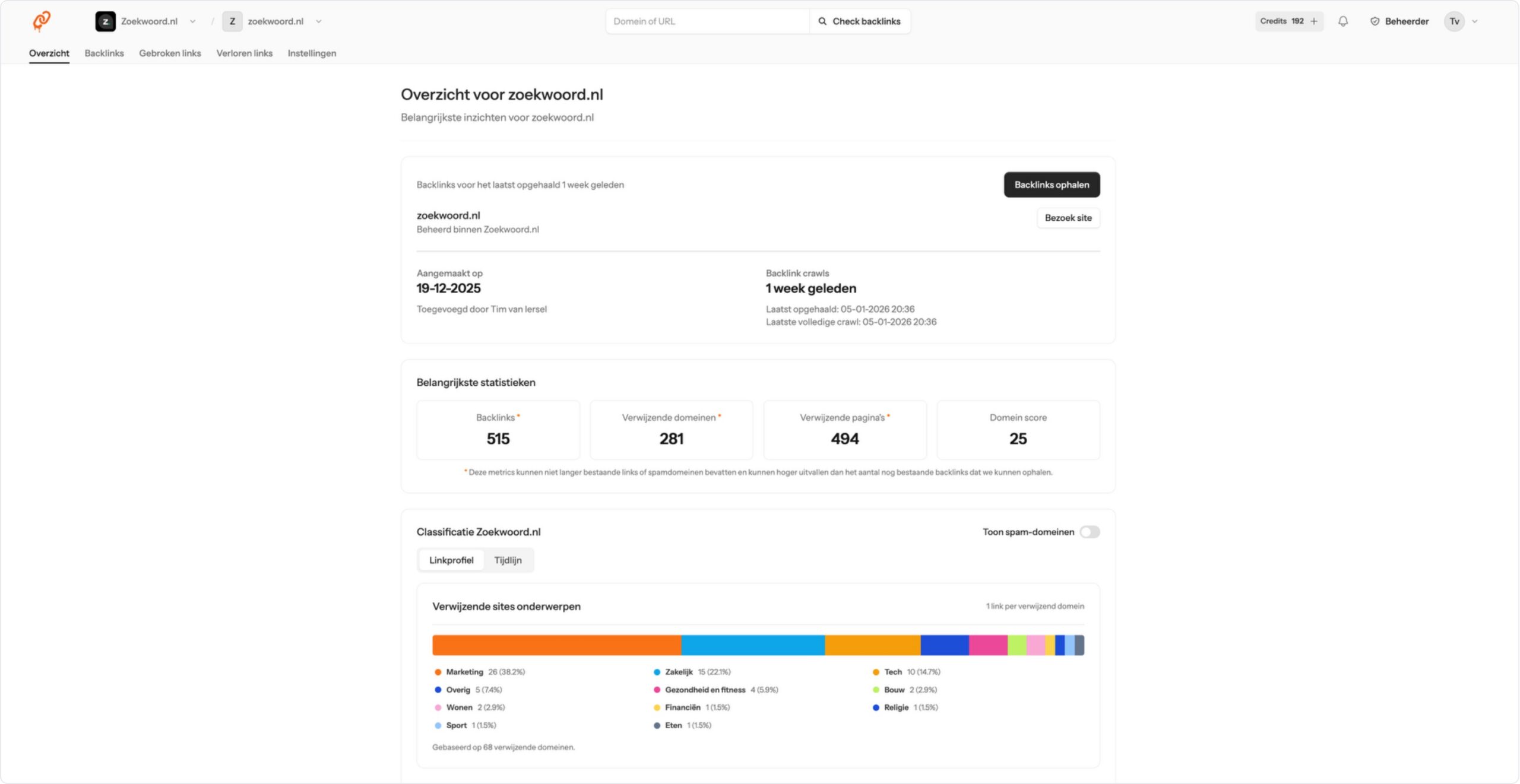 Linkjuice link classificatie